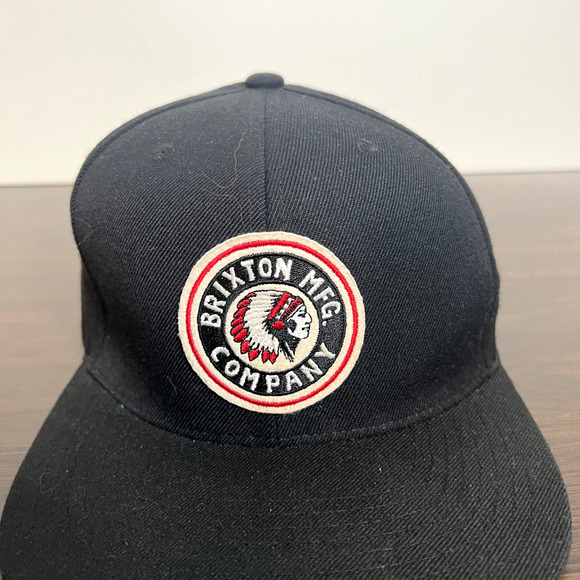 Brixton Hat Mfg Company Indian Chief Logo Trucker Hat Cap Black Snapback One Sz - Picture 3 of 9